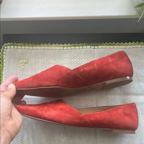 Madewell The Lizbeth flats suede red size 9 - Picture 6 of 15